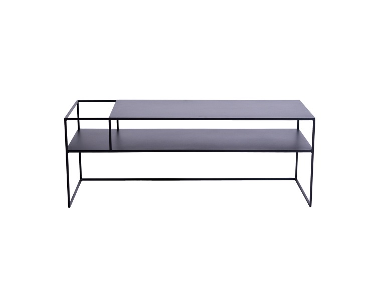 Stolik RTV Senso Flower Metal L 120x45 Czarny