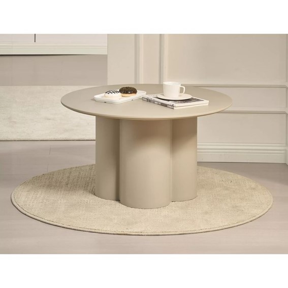 Ława ROSALIA Fi80cm Ciemny Beż Mat