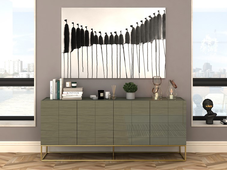 Komoda ROSE HILL RH01 Złoty/Zielony