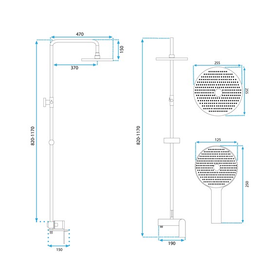 Zestaw Natryskowy MARCO Złoty Szczotkowany