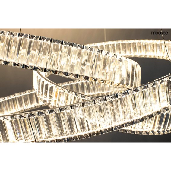 Lampa Wisząca WAVE 80 Srebrny/Transparentny