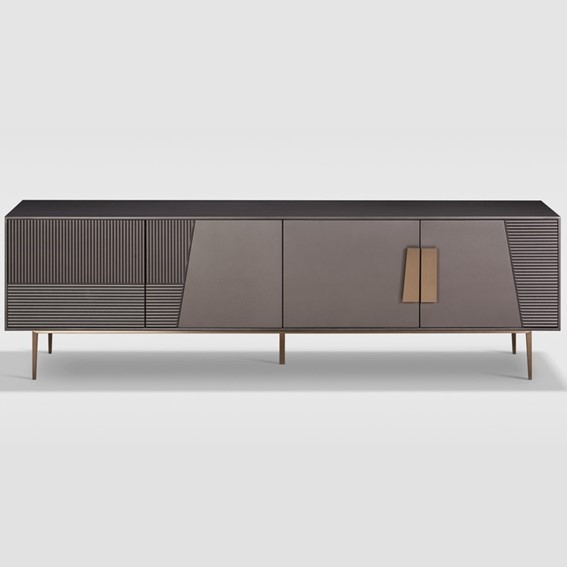 Komoda RTV STILIG ST101B Grafit/Złoty