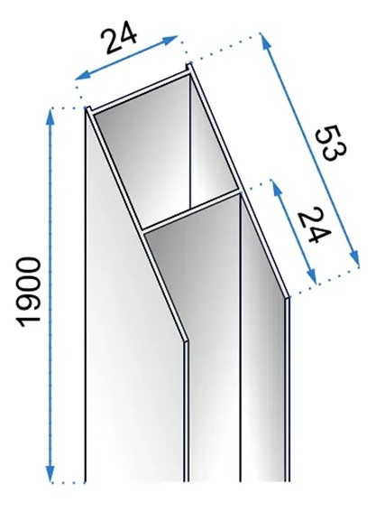 Adapter Poszerzający Do Kabin i Drzwi MOLIER 190cm Czarny