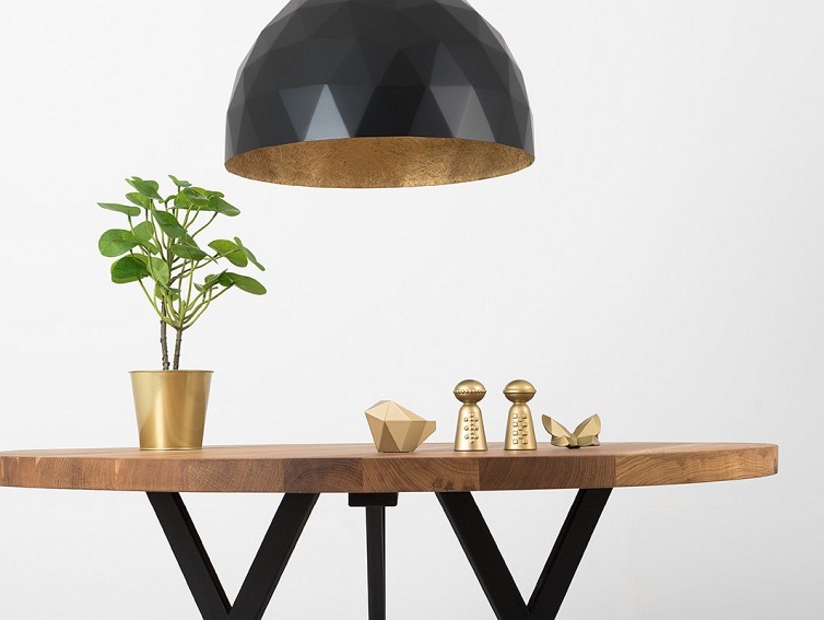 Lampa wisząca LEONARD L – złoto-czarny