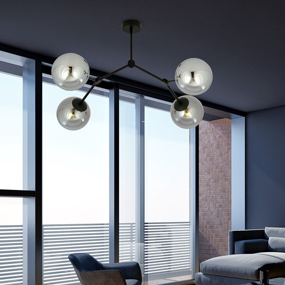 Lampa Sufitowa SPACE 4 Czarny/Grafitowy