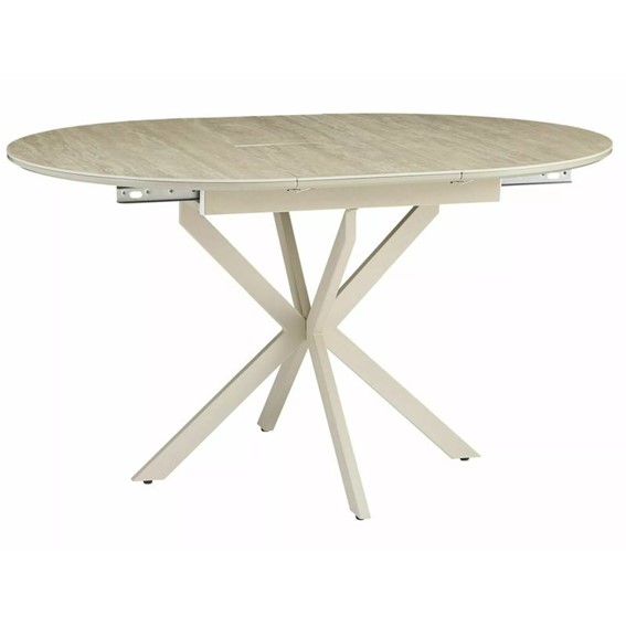 Stół Rozkładany GASTON Ceramic (135-100)x100cm Beż Połysk/Kaszmir