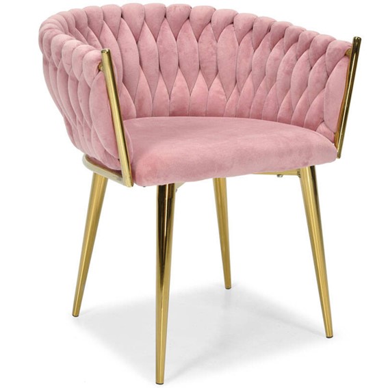 Krzesło ROSA Złoty/Pudrowy Róż