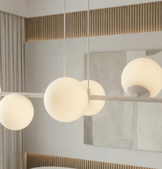 Lampa Wisząca MAGNUS 6 Szary/Biały