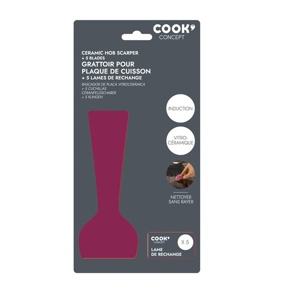 Skrobak do Ceramiki/Szkła z 5 Ostrzami Czerwony