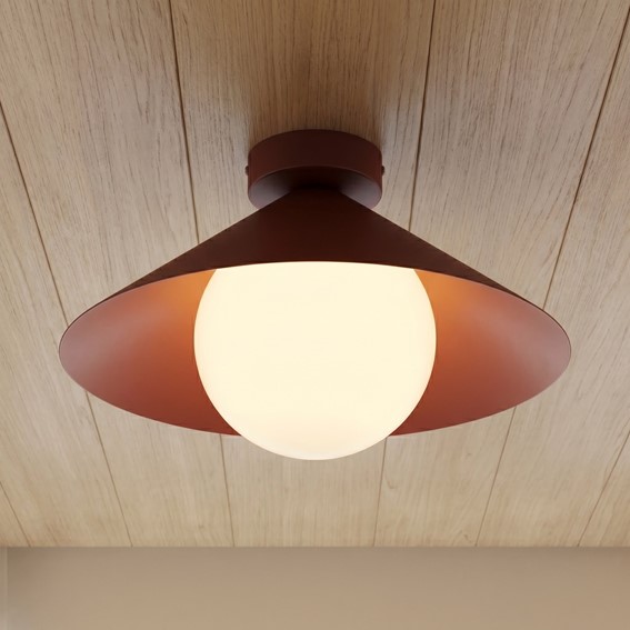 Lampa Sufitowa MONO 1S Burgundowy/Opal
