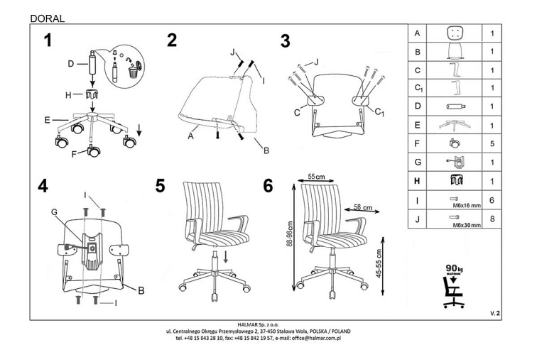 Fotel Młodzieżowy DORAL Ciemny Popiel
