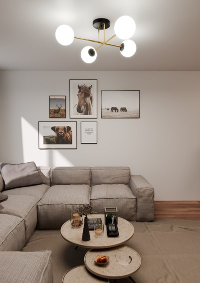 Lampa Sufitowa MAGNUM 4 Czarny/Opal