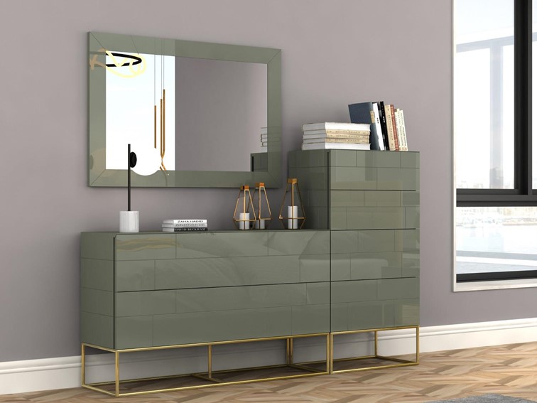 Komoda ROSE HILL RH03 Zielony/Złoty