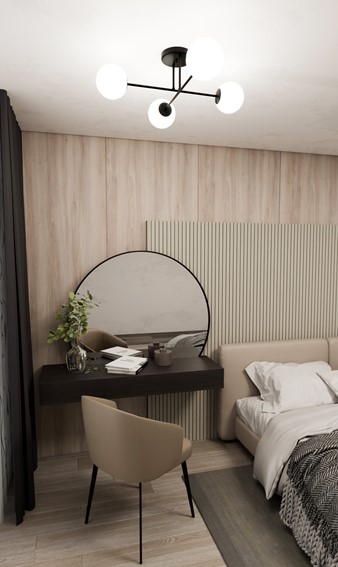 Lampa Sufitowa ROMA 4 Czarny/Opal