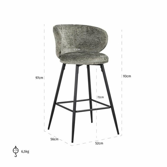 Krzesło Barowe TAYLOR 76 Zielony