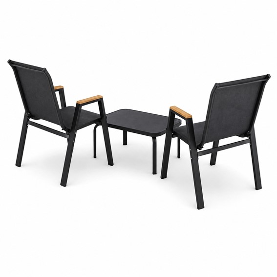 Zestaw Balkonowy NERANO Wood Duo Czarny