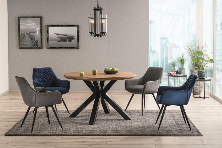 Stół Okrągły RITMO fi120 Dąb/Czarny