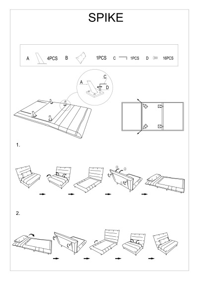 Fotel SPIKE Velvet Buk/Szary Tap.139