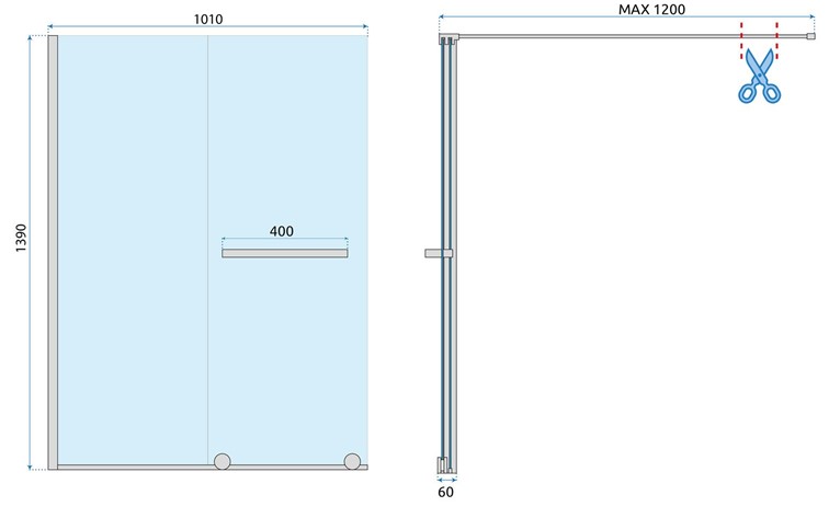 Parawan Wannowy FABIAN 100 Złoty Szczotkowany