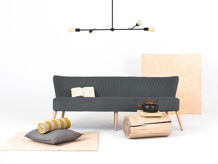 Sofa 3 os. Harry 180x65x72 Szary Bez/Naturalny