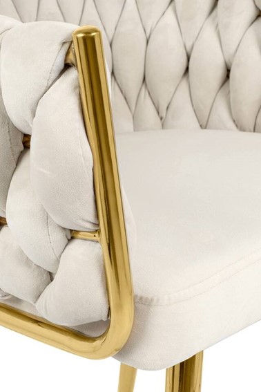 Krzesło TRESSE Złoty/Beżowy