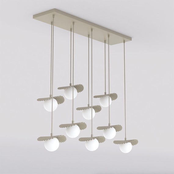 Lampa Wisząca FLORA 9 Beżowy/Opal