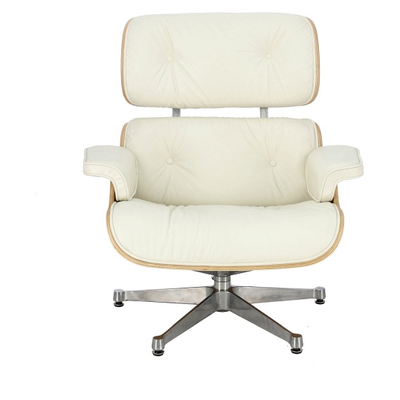 Fotel VIP 54x82x85 Biały/Natural Oak/Srebrna Baza