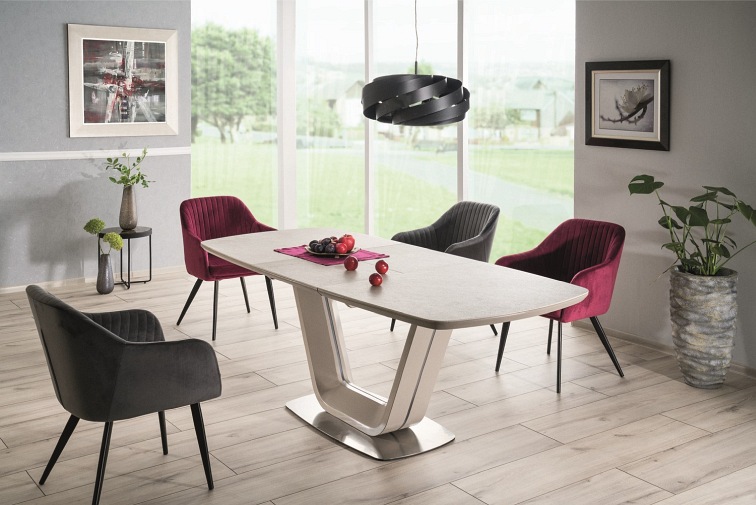 Stół Rozkładany ARMANI Ceramic (160-220)x90 Szary Mat