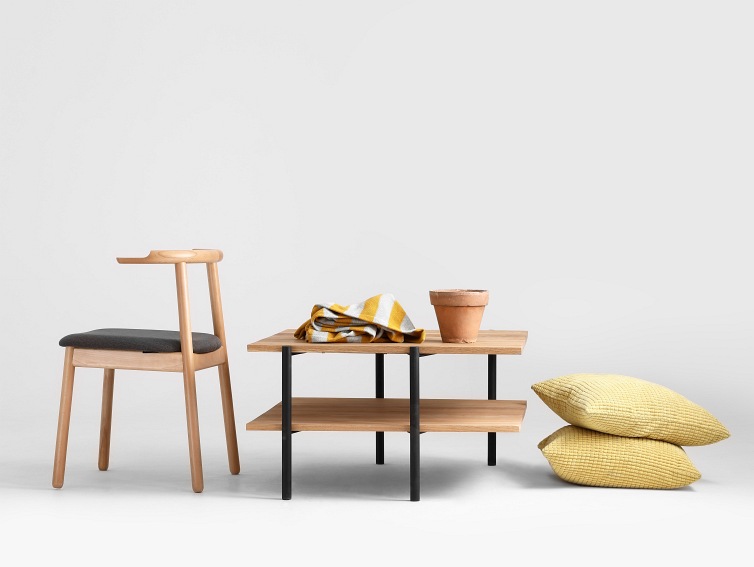 Stół  Kawowy Rave Basic 80x80 Dąb/Czarny