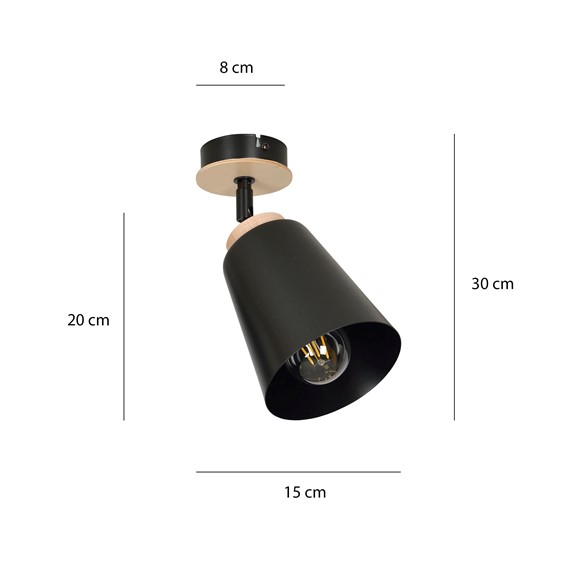 Lampa Sufitowa ATLAS 1 Czarny