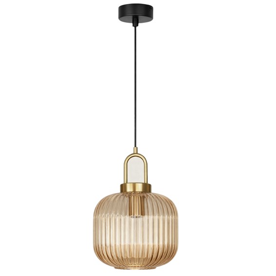 Lampa Wisząca ARIA K-5896 Czarny/Bursztynowy