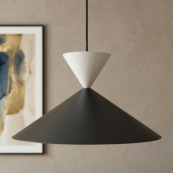 Lampa Wisząca RALF 1M Czarny/Biały