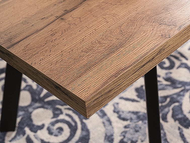 Stół BRICK (120-160)x80 Czarny/Dąb Artisan