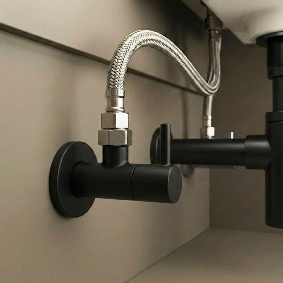 Zawór Kątowy 01 1/2" x 3/8" Czarny