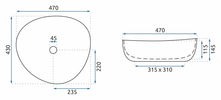 Umywalka Nablatowa ANDREA Biały