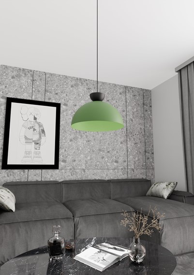 Lampa Wisząca LUNARO 1L Czarny/Zielony