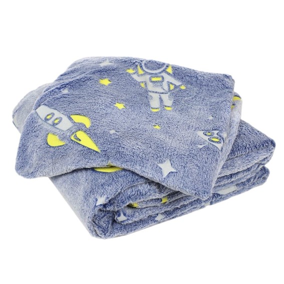 Komplet Pościeli Dziecięcej Fluorescencyjnej 140x200 Niebieski