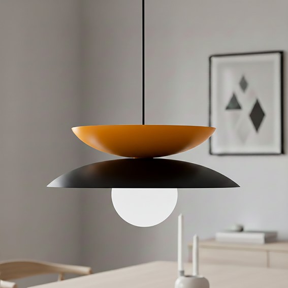 Lampa Wisząca NAGOYA 1 Czarny/Pomarańczowy