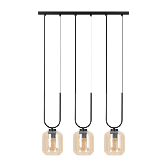 Lampa Wisząca CONI K-5581 Czarny/Bursztynowy