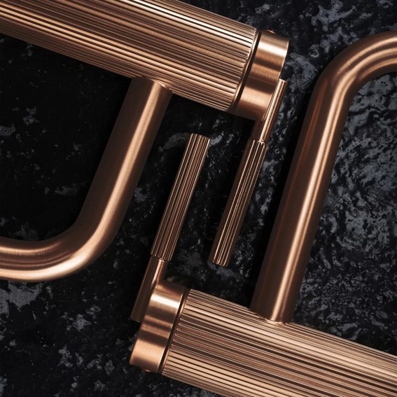 Bateria Umywalkowa Wysoka ARGON Miedź Szczotkowany