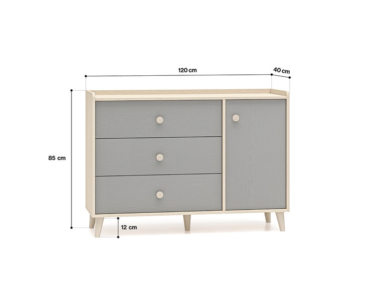 Komoda MEVEL 05 Beżowy/Szary
