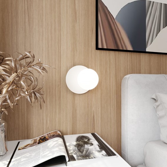 Kinkiet OSLO K1 Biały/Opal