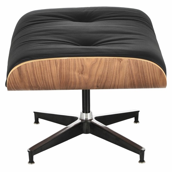 Fotel z Podnóżkiem VIP 54x82x85 Czarny/Walnut/Baza Standard