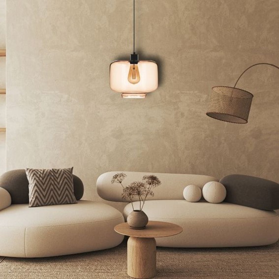 Lampa Wisząca MARIDEI 1A Czarny/Brązowy