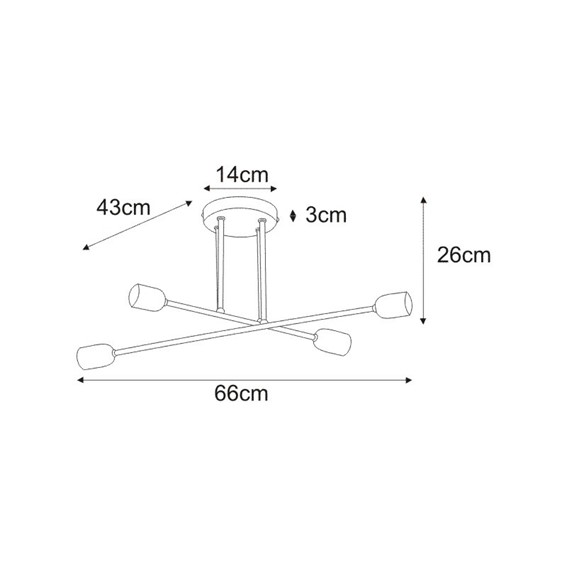 Lampa Sufitowa SITYA BLACK K-4382 Czarny