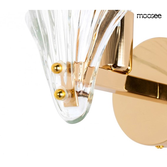 Lampa Ścienna CONCHA Złoty/Transparentny