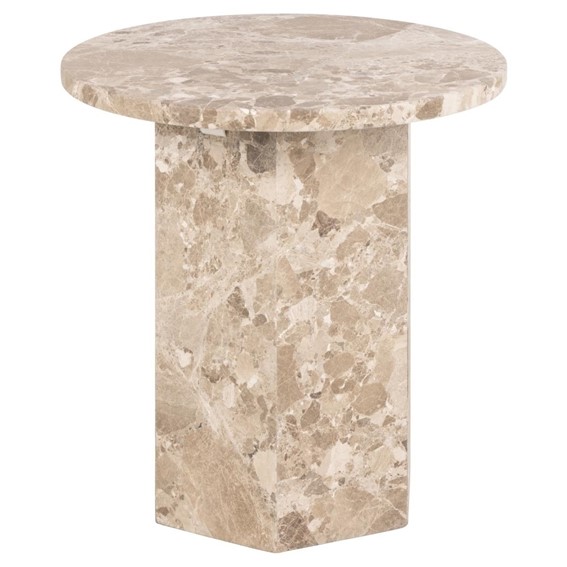 Stolik NAXOS fi50cm Marmur Brązowy