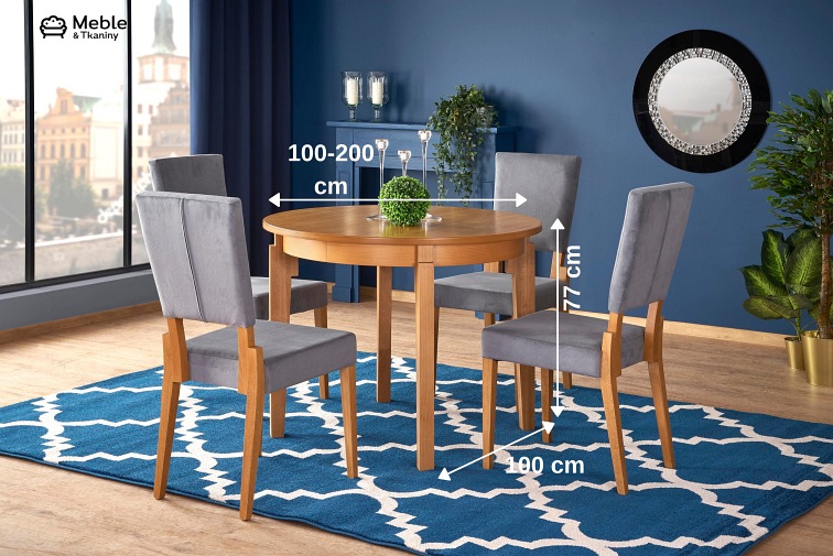 Stół Rozkładany SORBUS (100-200)x100 Dąb Miodowy