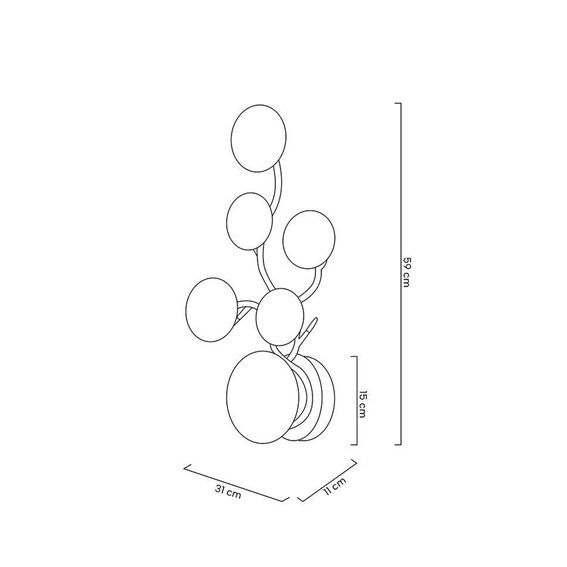 Lampa Ścienna LIRIO 6 Złoty