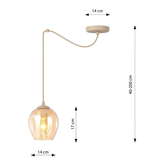 Lampa Wisząca LEVEL 1 Beżowy/Miodowy